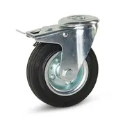 MESO Roulette pivotante en caoutchouc inodore freinée avec trou central - 125mm - 150kg
