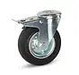 Roulette pivotante en caoutchouc inodore freinée avec trou central - 125mm - 150kg