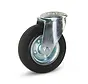 Roulette pivotante en caoutchouc inodore avec trou central - 125mm - 150kg