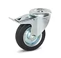 Roulette pivotante en caoutchouc inodore freinée avec trou central - 100mm - 100kg