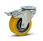 Roulette pivotante en PU freinée avec trou de boulon - 100mm - 350kg