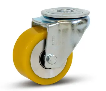 MESO Roulette pivotante en PU avec trou de boulon - 80mm - 285kg