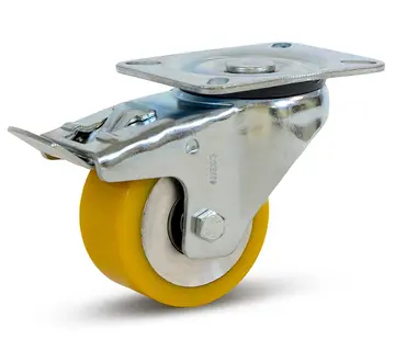 MESO Roulette pivotante en PU freinée avec plateau supérieur - 80mm - 300kg