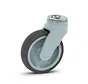 Roulette pivotante en plastique gris avec trou de boulon - 125mm - 100kg