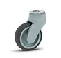 Roulette pivotante en plastique gris avec trou de boulon - 100mm - 100kg