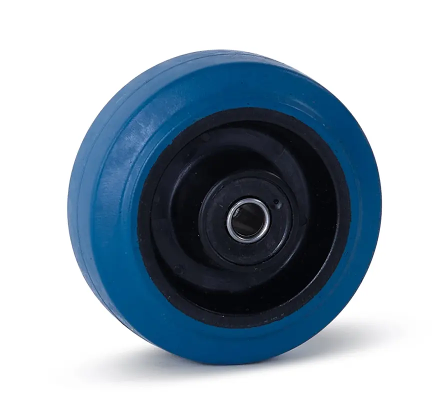 Roue élastique en caoutchouc bleu - 80mm - 150kg