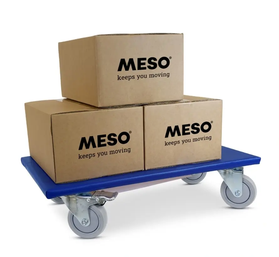 Rouleau de meuble 2 x freiné - Roue en caoutchouc - 600mm x 350mm - 350kg