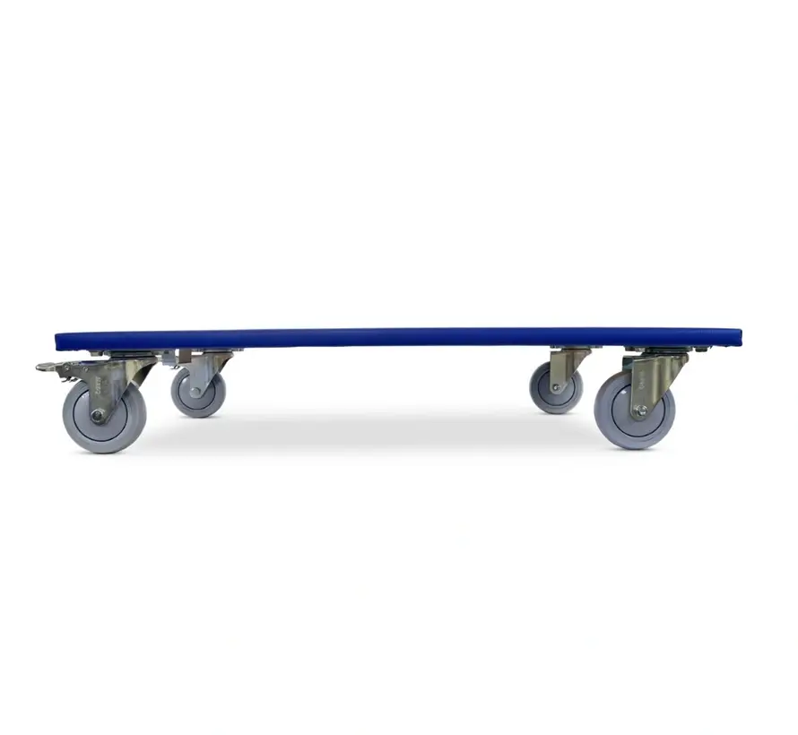 Rouleau de meuble 2x freiné - Roue en caoutchouc - 800mm x 600mm - 350kg