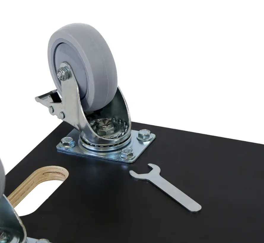 Rouleau de meuble 2 x freiné- Roue en caoutchouc - 575mm x 350mm - 350kg