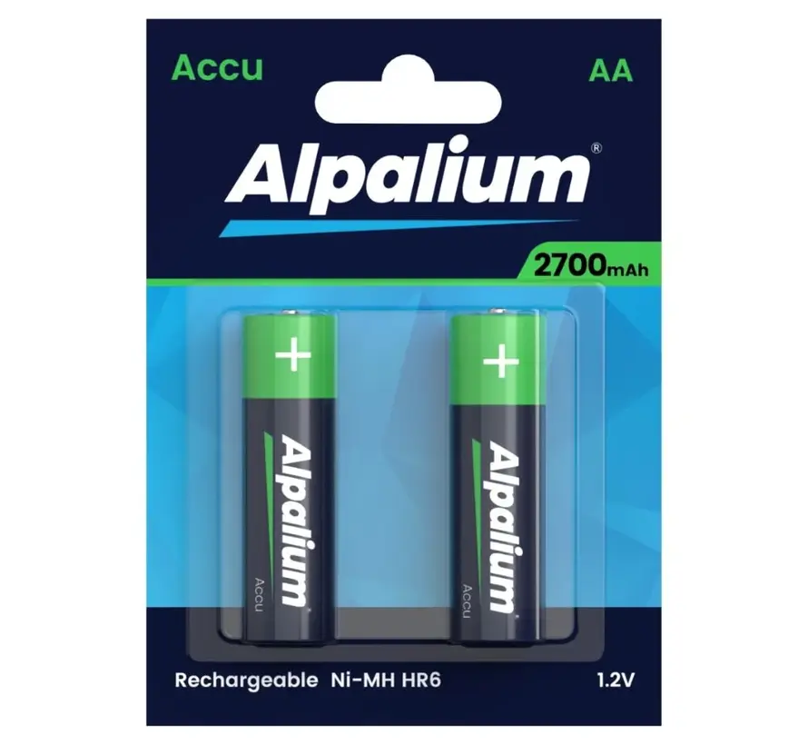 Pile rechargeable AA - HR6 - 1.2V - 2700mAh (2 pièces)