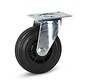 Roulette pivotante en caoutchouc avec plaque supérieure - 125 mm - 120 kg  - Fin de série