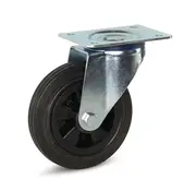 MESO Roulette pivotante en caoutchouc avec plaque supérieure - 160 mm - 140 kg - Fin de série