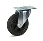 Roulette pivotante en caoutchouc avec plaque supérieure - 160 mm - 140 kg - Fin de série
