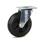 Roulette pivotante en caoutchouc avec plaque supérieure - 200 mm - 200 kg - Fin de série