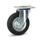 Roulette pivotante en caoutchouc inodore avec plaque supérieure - 125 mm - 100 kg - En fin de série