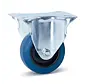 Roulette fixe en caoutchouc élastique bleu - 80mm - 100kg - Phase out - Phase out