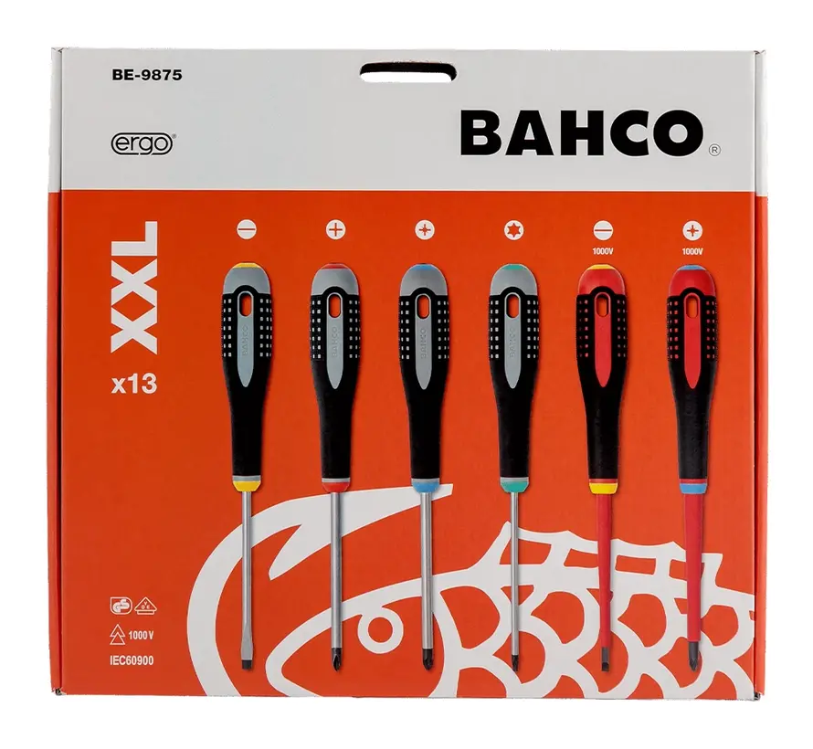 BAHCO - Juego de destornilladores Ergo - 13 piezas