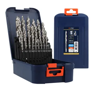 Juego de brocas espirales HSS-G - DIN 338 - Tipo N - STEP-X - En bruto - 25 piezas