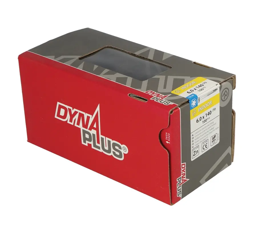 Dynaplus - Tornillos Uni - Torx 30 cabeza plana - 6 x 140mm - Zincados - Rosca parcial (100 piezas)