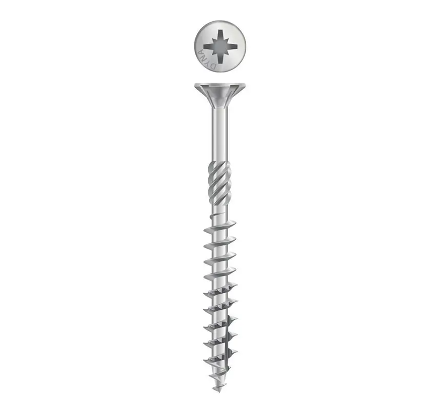 Dynaplus - Tornillos Uni - Torx 30 cabeza plana - 6 x 80mm - Zincados - Rosca parcial (100 piezas)