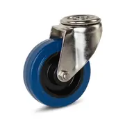 MESO Rueda giratoria de goma elástico azul, Inoxidable 100 mm - 100 kg