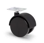 MESO Rueda para muebles doble dura de 40 mm Bandaja de poliamida con placa de 38 x 38 mm