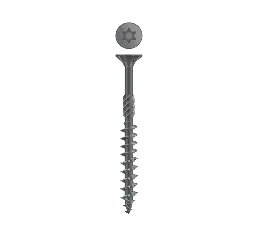 Dynaplus - Tornillos Uni - Torx 25 cabeza plana - 5 x 100mm - AR-Coated - Part thread (200 piezas)