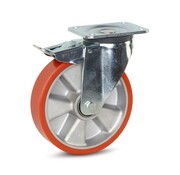 MESO PU ruedas giratoria de para carga pesada con freno, 200 mm - 800 kg