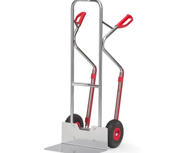 Fetra Fetra Carro de aluminio Ruedas neumáticas 260 x 85 mm - 200 kg - Pala ancha