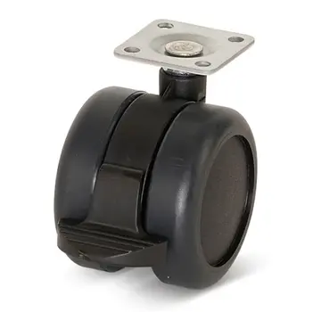 Rueda para muebles Premium, 60mm, frenado PU, placa superior 36.5x36.5mm