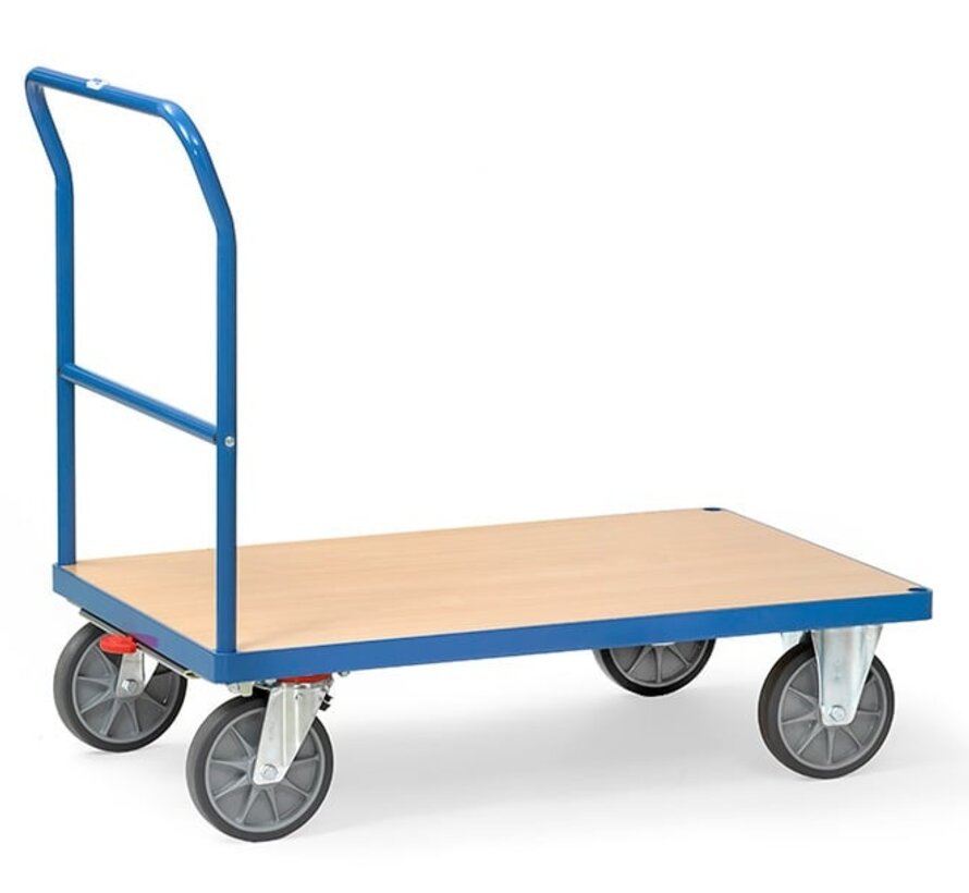 Carro con manillar de empuje Fetra, superficie de carga de 850 x 500 mm - 500 kg