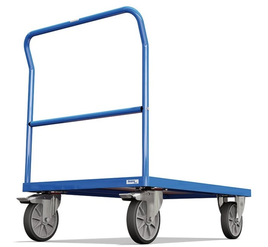 Carro con manillar de empuje Fetra, superficie de carga de 850 x 500 mm - 500 kg