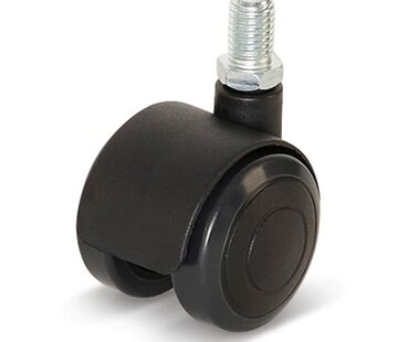 Rueda para muebles Premium, con tapa, 40mm, PU con espiga roscada 10x15mm