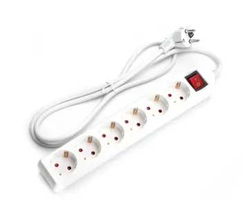 Enchufe 6x - 5,0m blanco