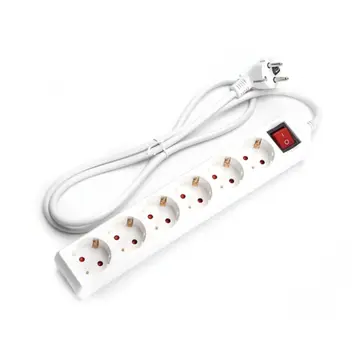 Enchufe 6x - 1,5m blanco
