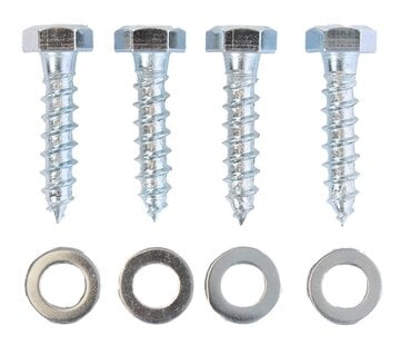 MESO Juego de montaje M8 - 4x Tornillo roscado para madera - 4x Arandela