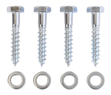 MESO Juego de montaje M6 - 4x Tornillo roscado para madera - 4x Arandela