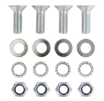 MESO Kit de montaje M12 - 4x Tornillo de cabeza cilíndrica - 4x Arandela dentada - 4x Tuerca autoblocante - 4x Arandela