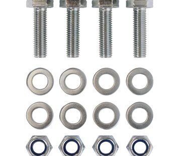 MESO Kit de montaje M10 - 4 tornillos hexagonales - 4 tuercas - 8 arandelas