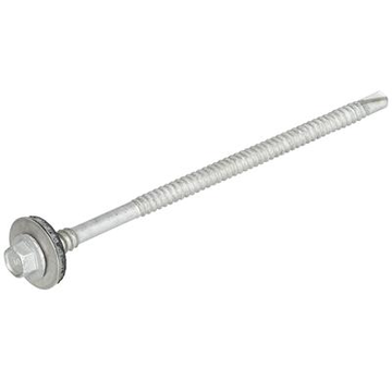 Dak & Gevel Techos y fachadas - Tornillos bimetálicos para paneles sándwich de acero - BP3 - 6,3/5,5 x 157mm - Rosca completa (20 piezas)