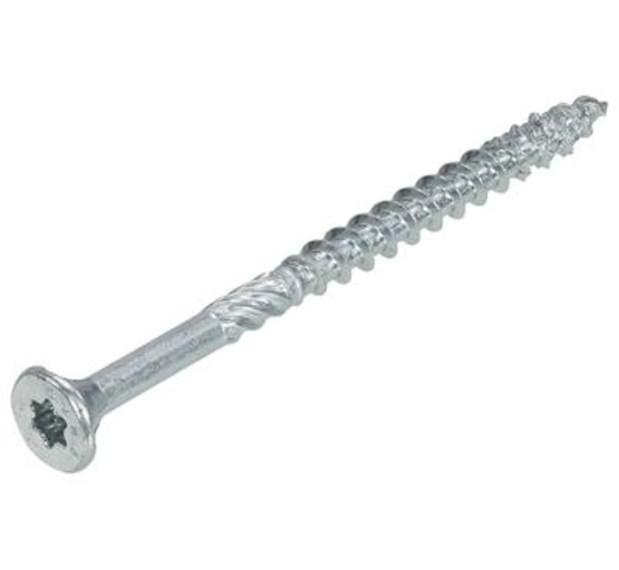 Dynaplus - Tornillos de construcción - Torx 40 cabeza plana - 8,0 x 100mm - Zincados - Rosca parcial (50 piezas)