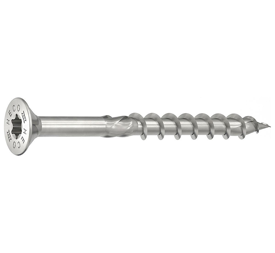 Heco Topix-Plus - Tornillos inox A2 - Hecodrive cabeza avellanada - 4.5 x30mm - Rosca parcial (200 piezas)