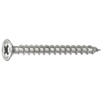 Heco Topix-Plus - Tornillos inox A2 - Pozidrive cabeza avellanada plana - 4 x20mm - Rosca maciza (200 piezas)