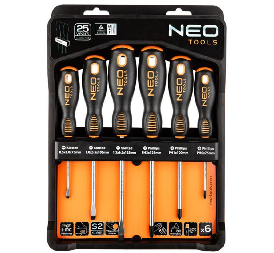 Neo - Juego de destornilladores - 6 piezas en estuche