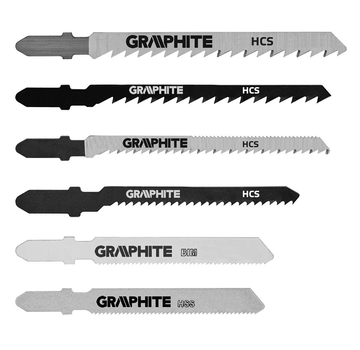 GRAPHITE Graphite - Juego de hojas de sierra de calar - 6 piezas