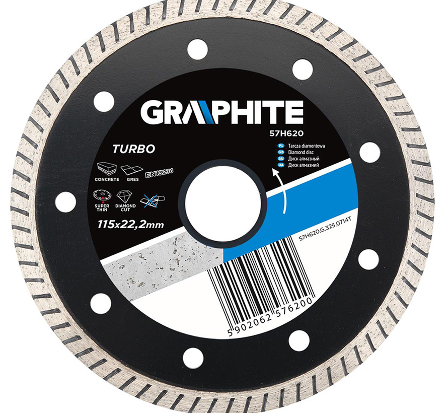 Graphite - Turbo Super Thin - Disco diamantado - 115x22.2x6.0x1.3mm