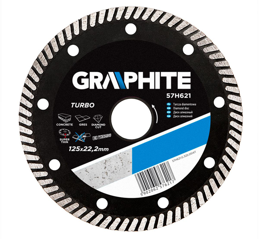 Graphite - Turbo Super Thin - Rueda de diamante - 125x22.2x6.0x1.4mm