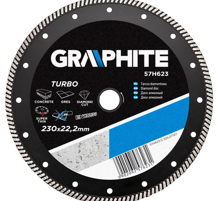 Graphite - Turbo Super Thin - Disco diamantado - 230x22x6.0x1.8mm