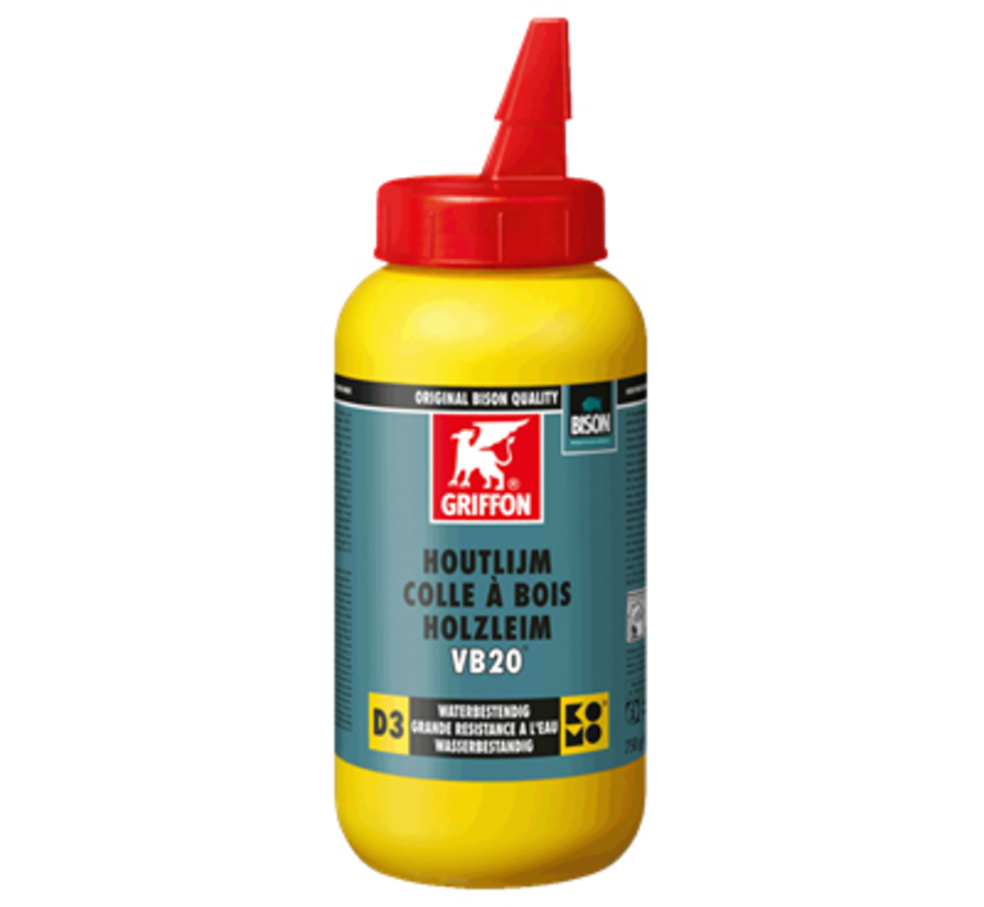 Griffon - PROF - Cola para madera - VB20 D3 - Resistente al agua - 750g