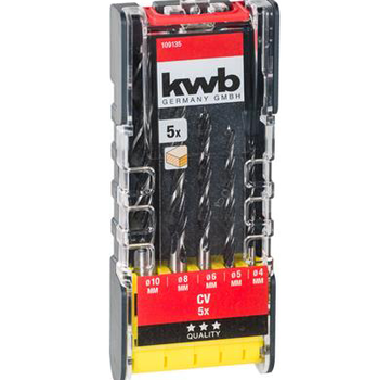 KWB Kwb - Juego de brocas espirales para madera - 5 piezas